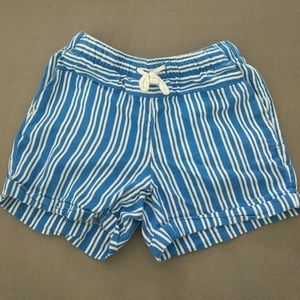 Girls blue white striped Bermuda shorts